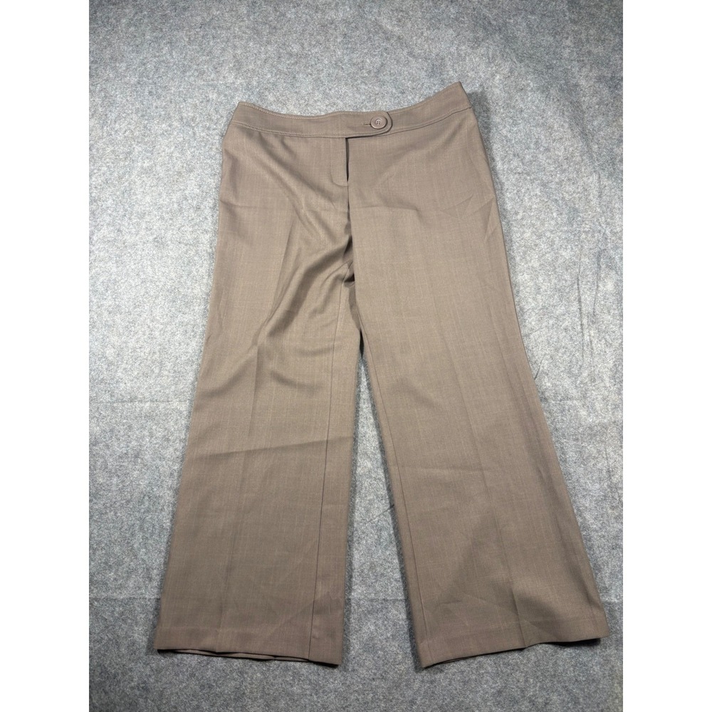 Marks Spencer Taupe Wide Leg Dress‎ Pants Women's UK 14 Short Polyester